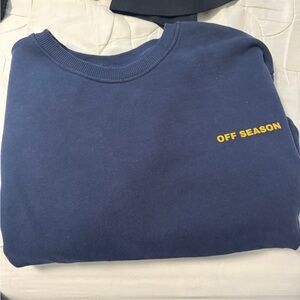 Navy 'OFF SEASON' Crewneck Sweatshirt